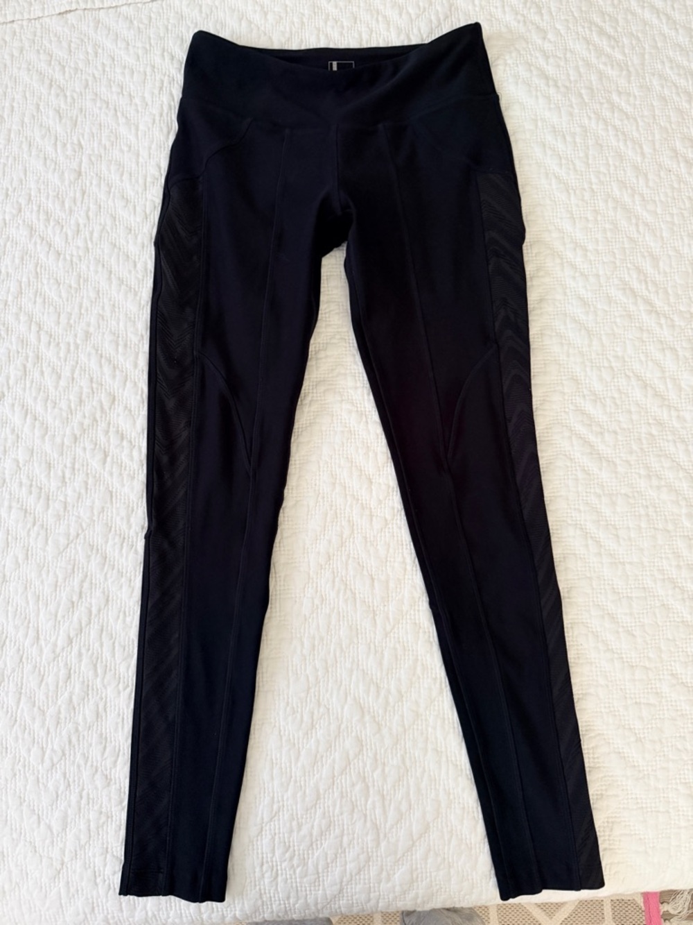Mondetta Black Mesh-Panel Leggings